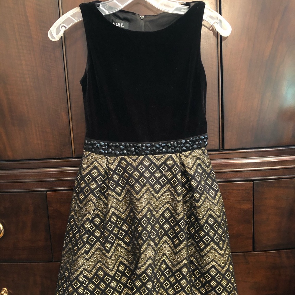 Black and gold dressy dress Girls size 12